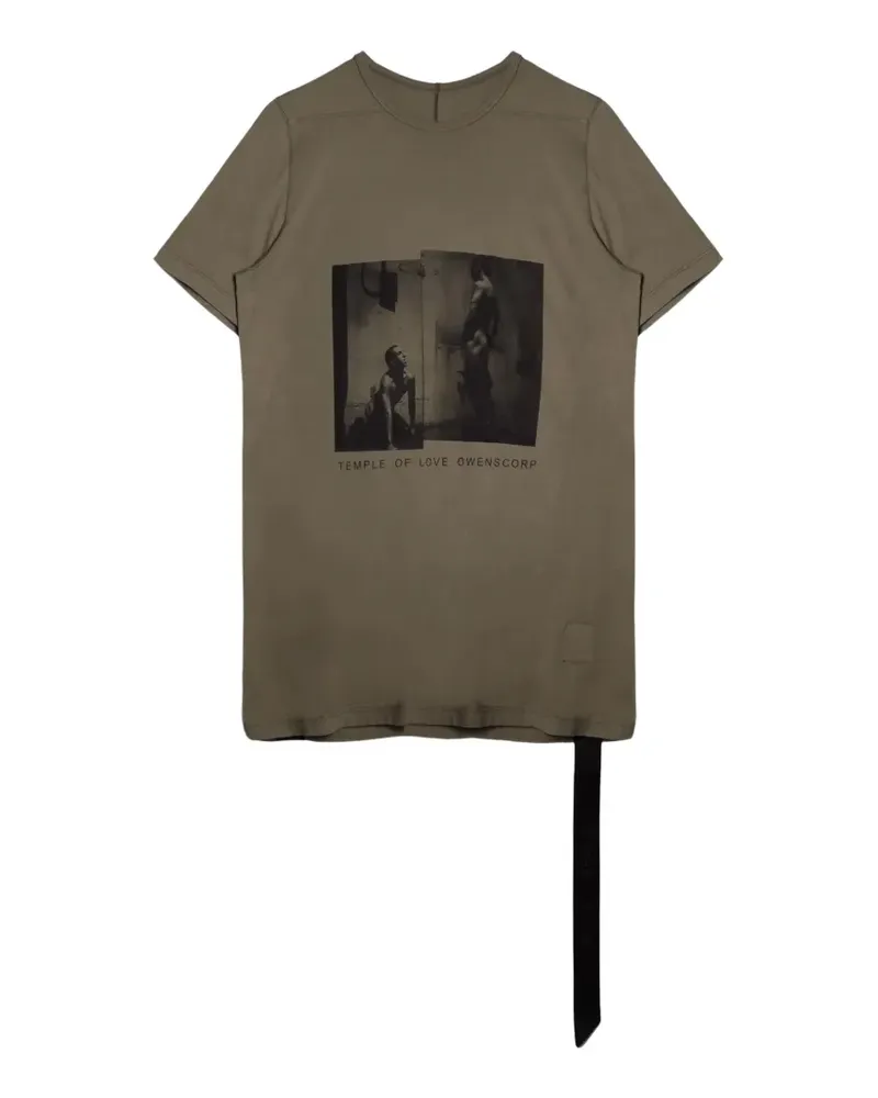 DRKSHDW by Rick Owens Level T graphic-print ribbon-detail T-shirt - Grün Grün