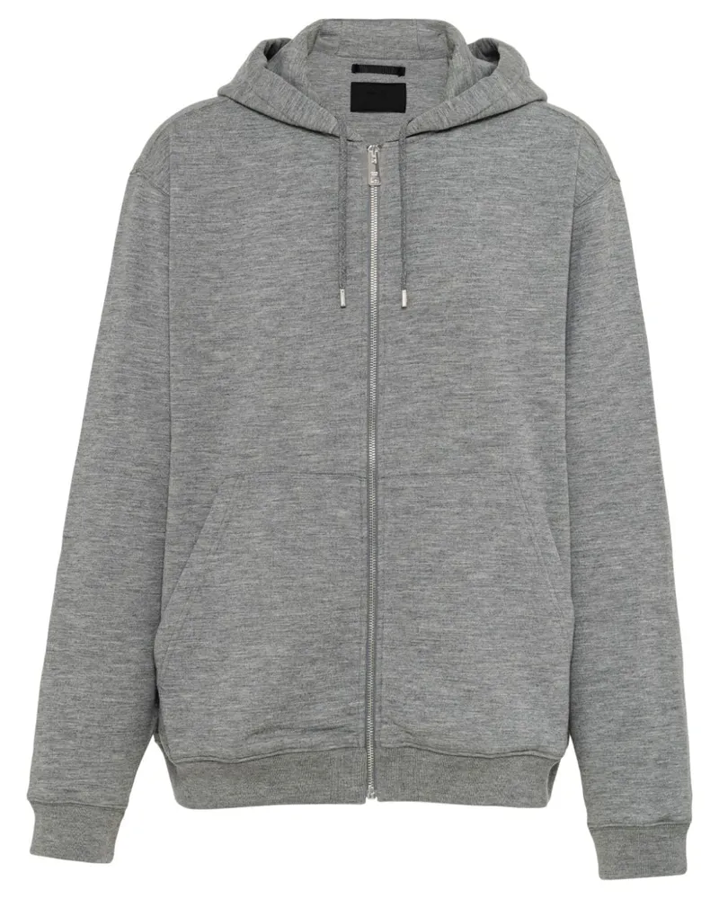 Prada Kapuzenjacke mit Triangel-Logo - Grau Grau
