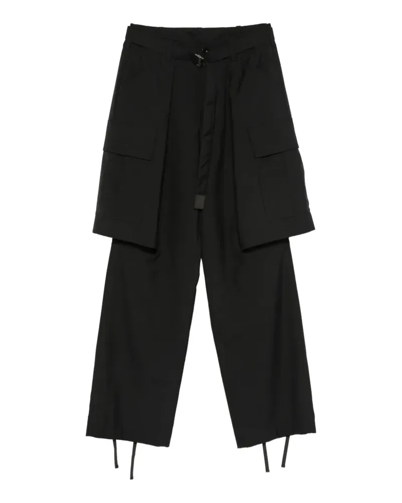 Sacai Cargohose mit Gürtel - Schwarz Schwarz