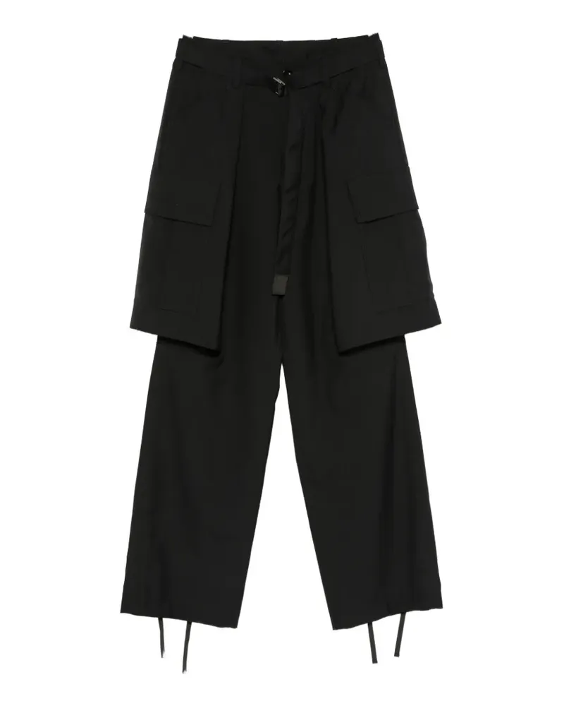 Sacai belted cargo pants - Schwarz Schwarz