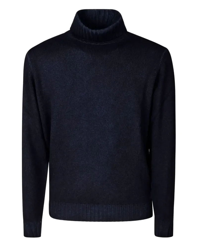 Filippo de Laurentiis Gerippter Pullover mit Stehkragen - Blau Blau