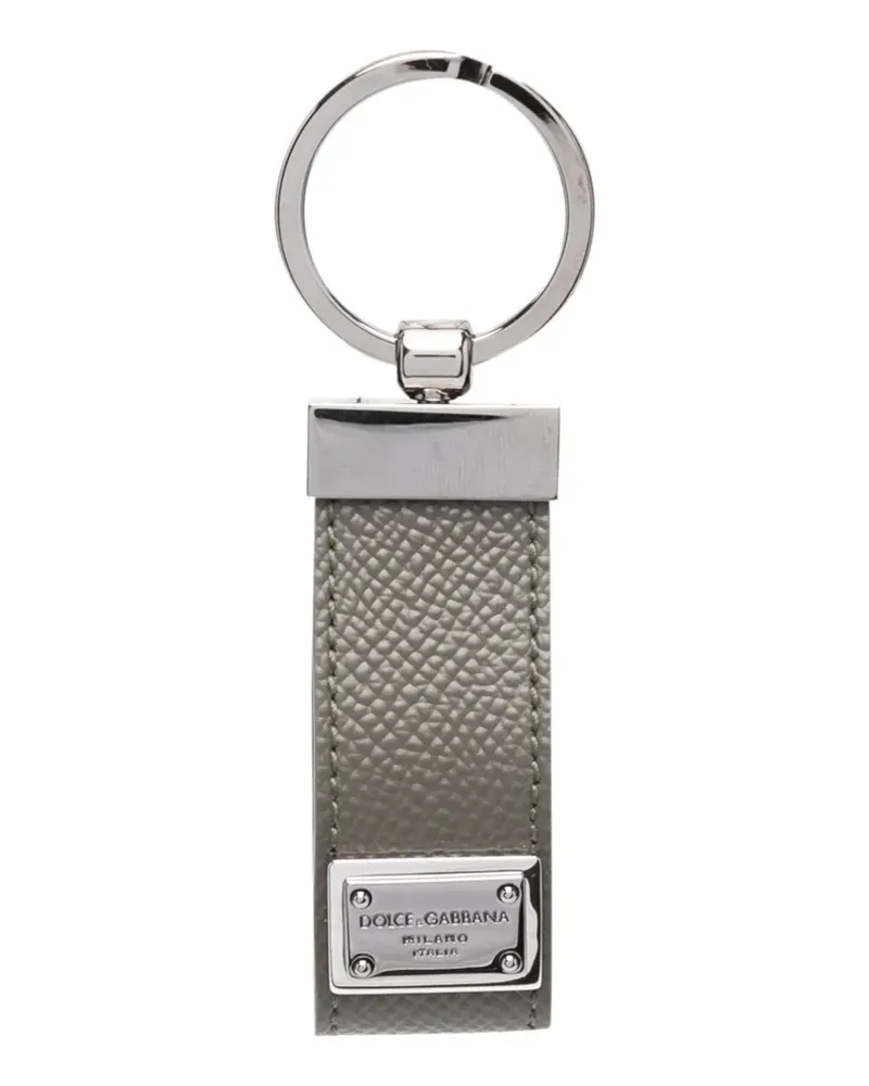 Dolce & Gabbana Schlüsselanhänger mit Logo-Schild - Grün Grün