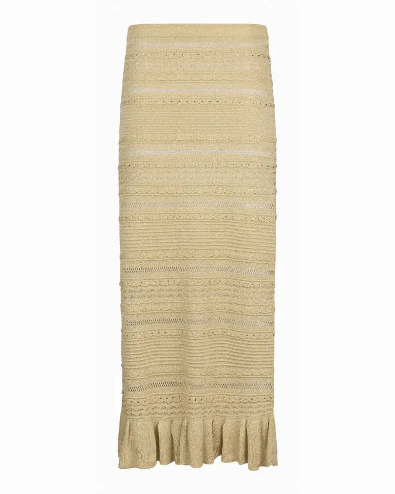 Liu Jo openwork flounced midi skirt - Gelb Gelb