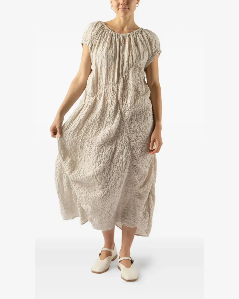 Lauren Manoogian Strukturiertes Midikleid mit Raffungen - Nude Nude