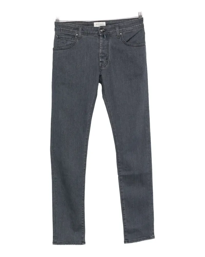 Jacob Cohën logo-patch straight-leg jeans - Grau Grau