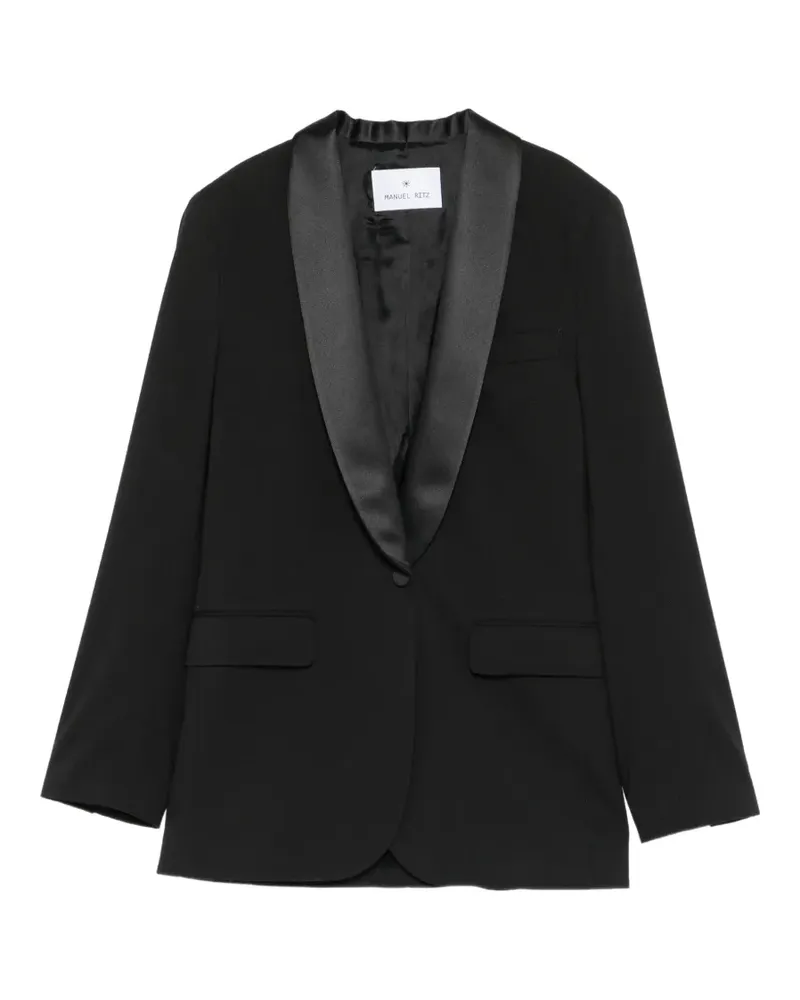 Manuel Ritz loong-sleeve single-breasted blazer - Schwarz Schwarz