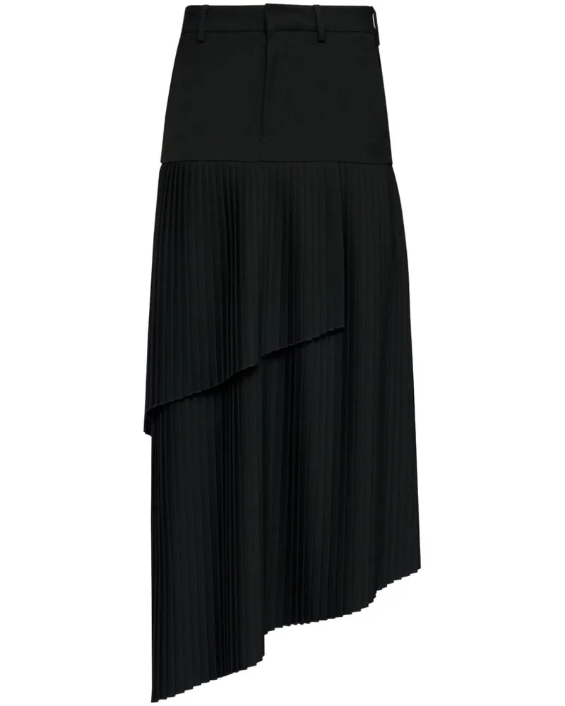 Maison Margiela Asymmetrischer Maxirock aus Gabardine - Schwarz Schwarz