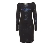 Gerafftes Minikleid mit Pailletten - Schwarz