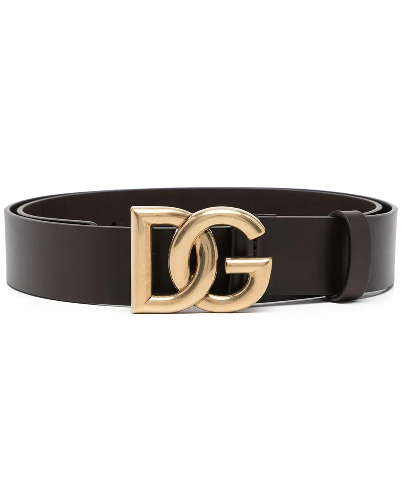 Dolce & Gabbana Gürtel mit Logo-Schnalle - Braun Braun