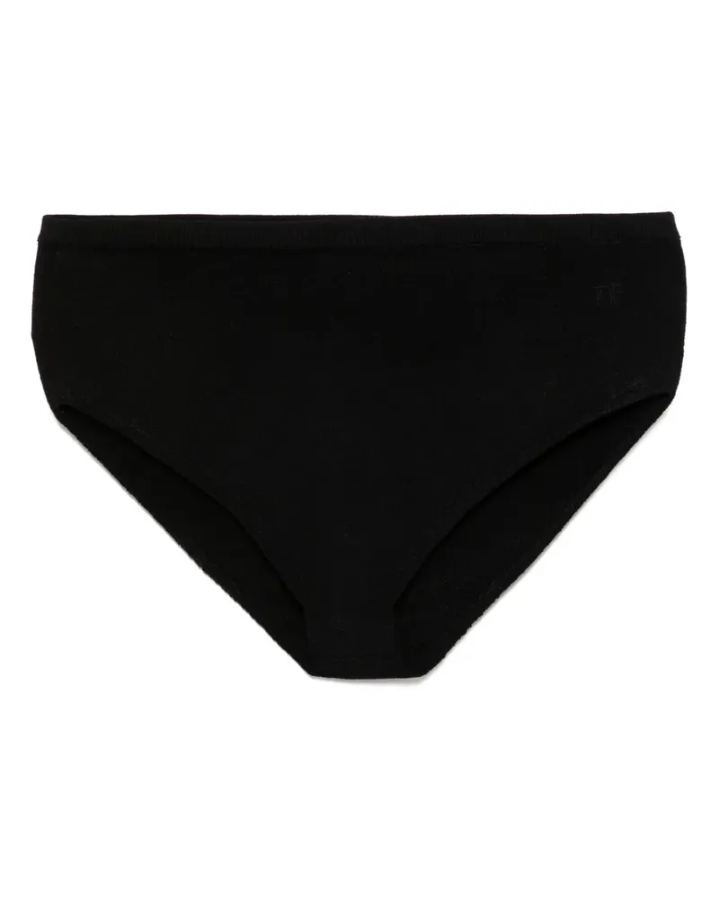 Tom Ford Slip mit Logo-Stickerei - Schwarz Schwarz