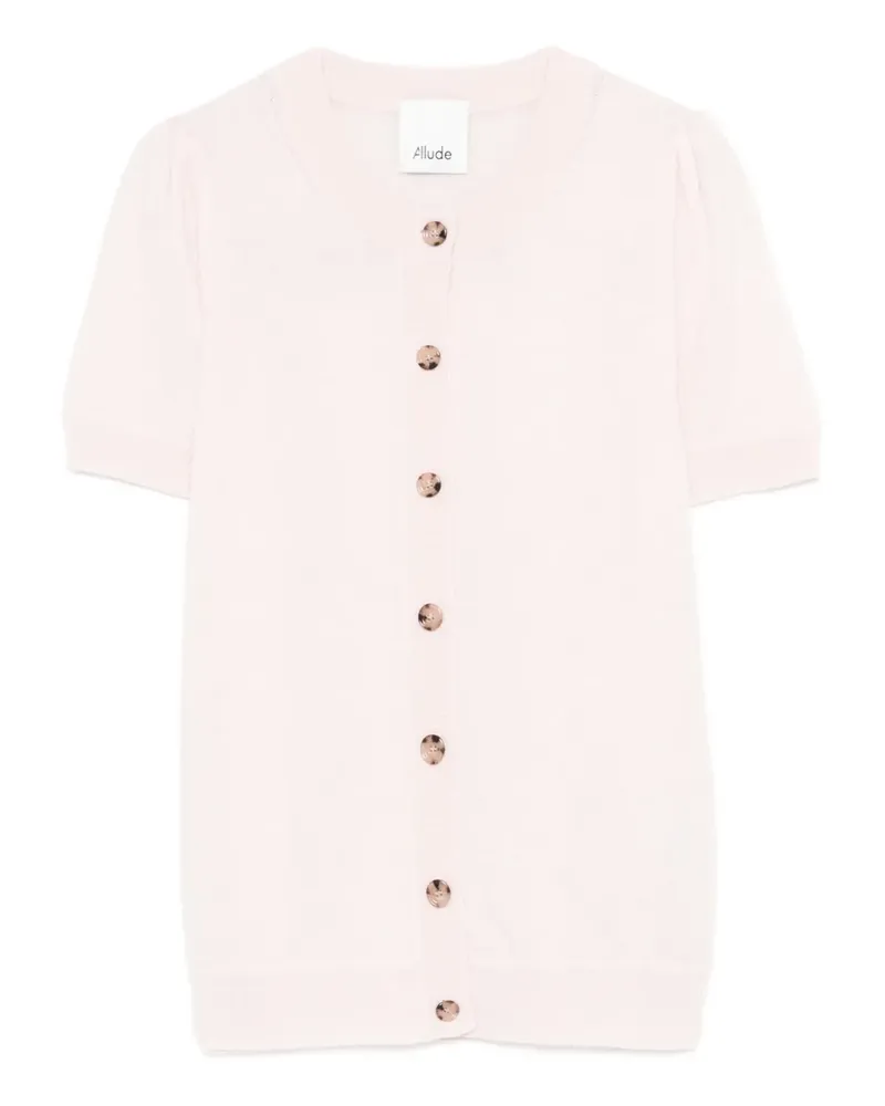 ALLUDE button short-sleeve cardigan - Rosa Rosa