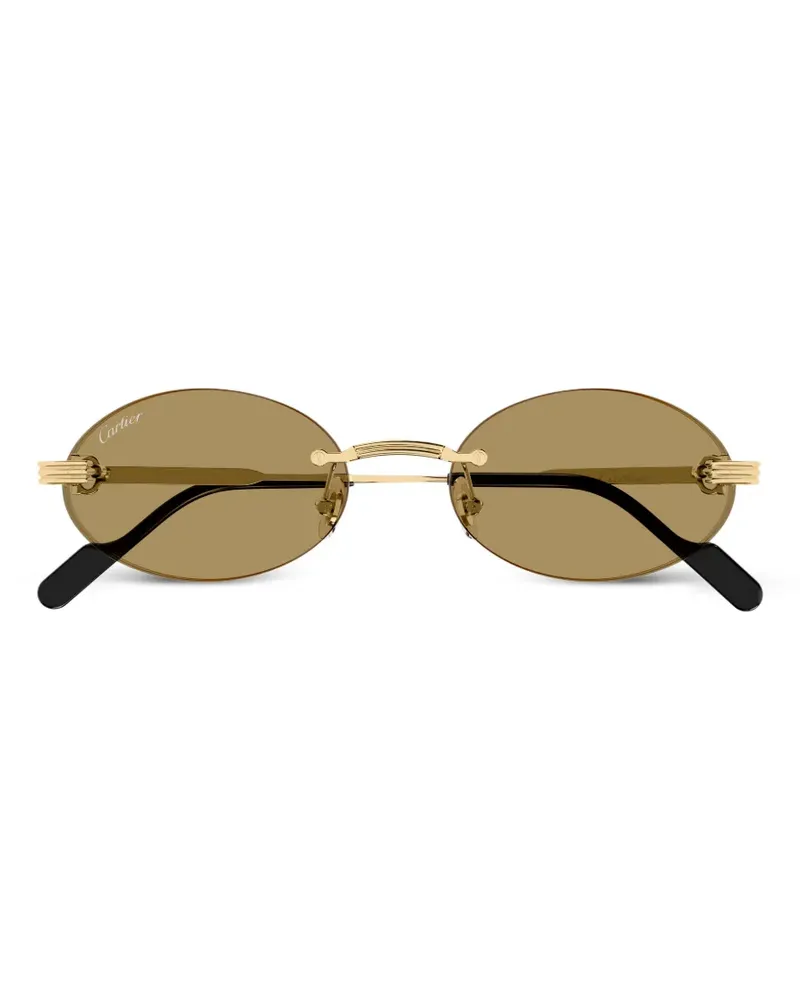 Cartier rimless oval-frame sunglasses - Gold Gold