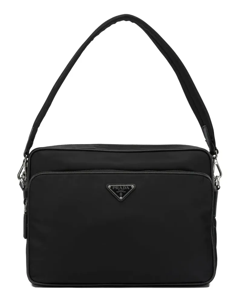 Prada Re-Nylon logo-plaque shoulder bag - Schwarz Schwarz