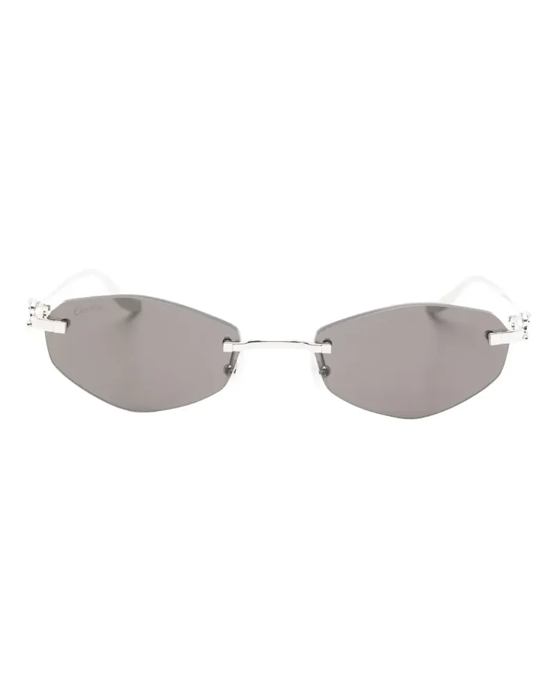 Cartier Panthère Sonnenbrille mit geometrischem Gestell - Silber Silber