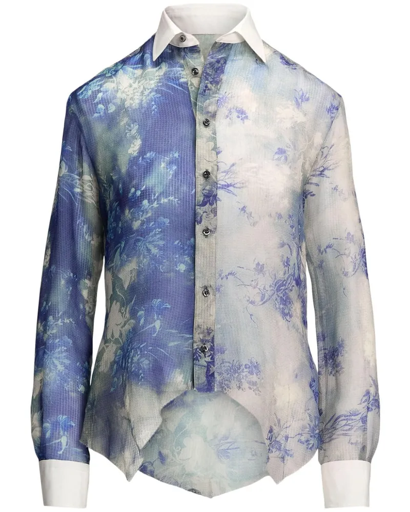 Ralph Lauren Nancie Seidenhemd mit Blumen-Print - Blau Blau
