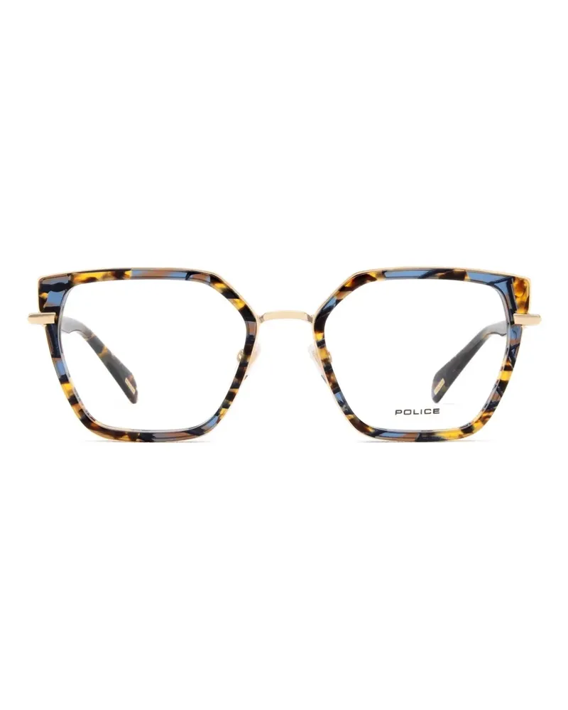 Police Brille mit geometrischem Gestell - Braun Braun