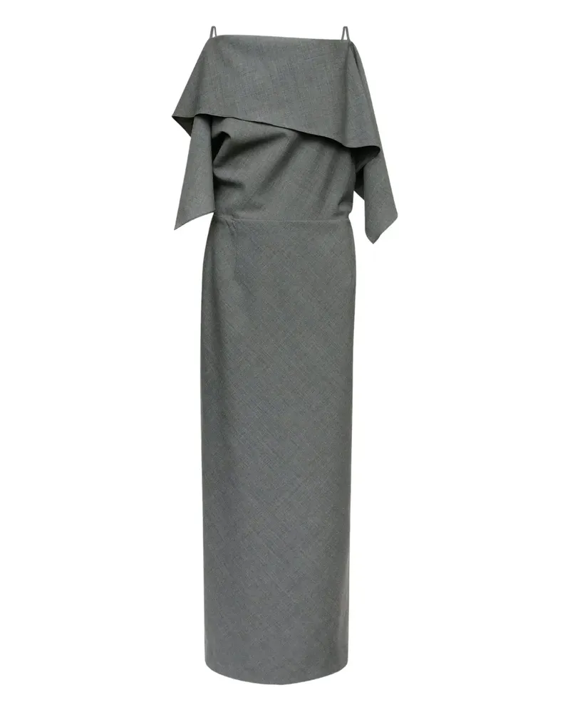 Maison Margiela Maxikleid mit Rüschen - Grau Grau