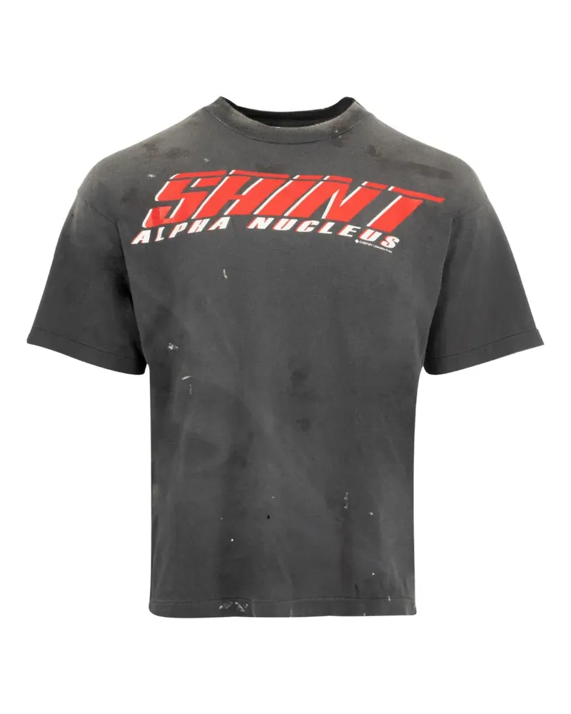 SAINT MXXXXXX T-Shirt mit grafischem Print - Schwarz Schwarz