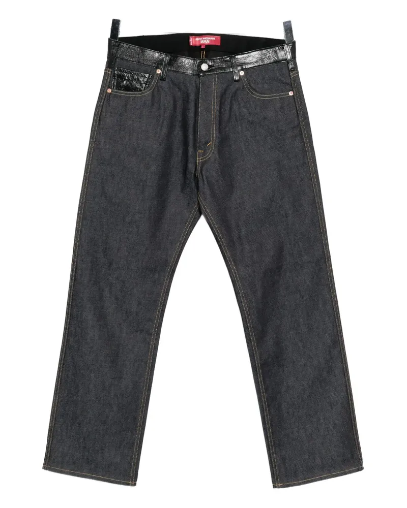 Junya Watanabe Jeans mit Leder-Patch - Blau Blau