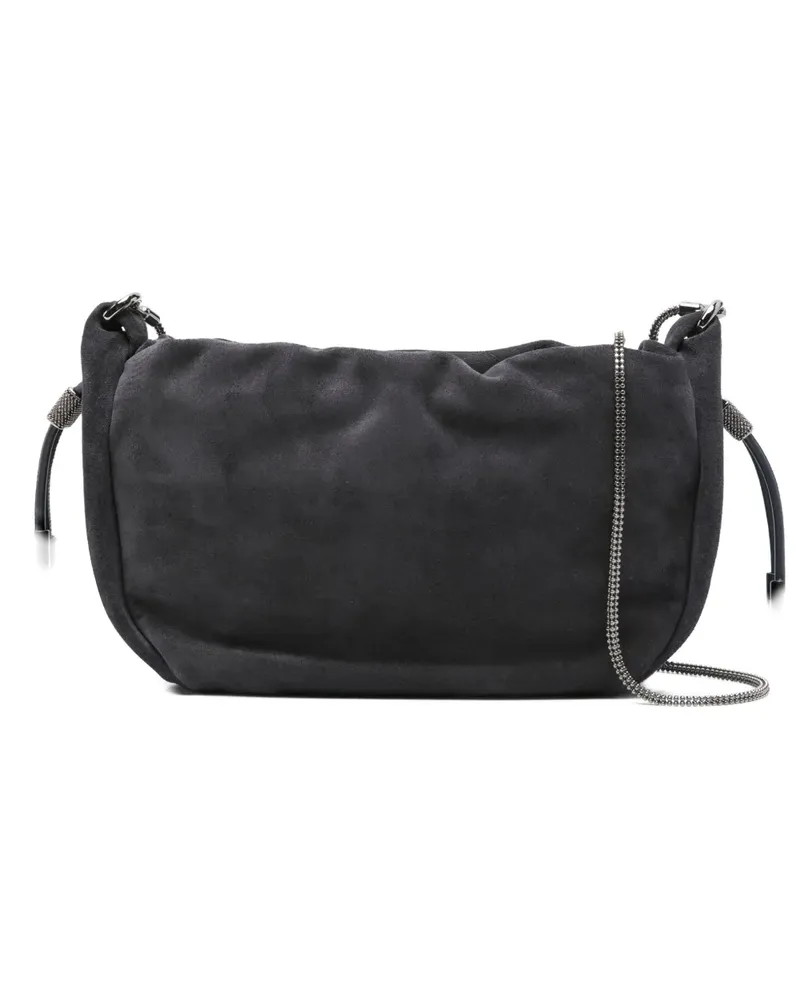 Brunello Cucinelli Kordelzug-Umhängetasche mit Kettenriemen - Blau Blau