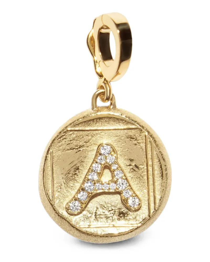 AZLEE Diamantanhänger mit Initiale - Gold Gold