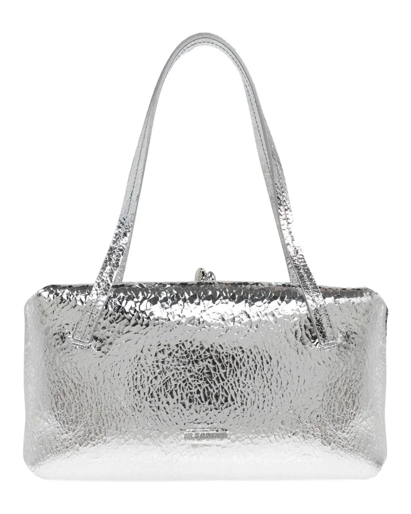 Jil Sander textured leather shoulder bag - Silber Silber