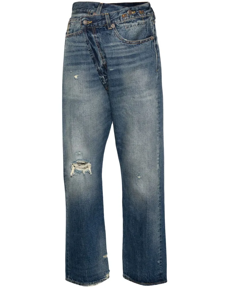 R13 Crossover Skinny-Jeans im Distressed-Look - Blau Blau