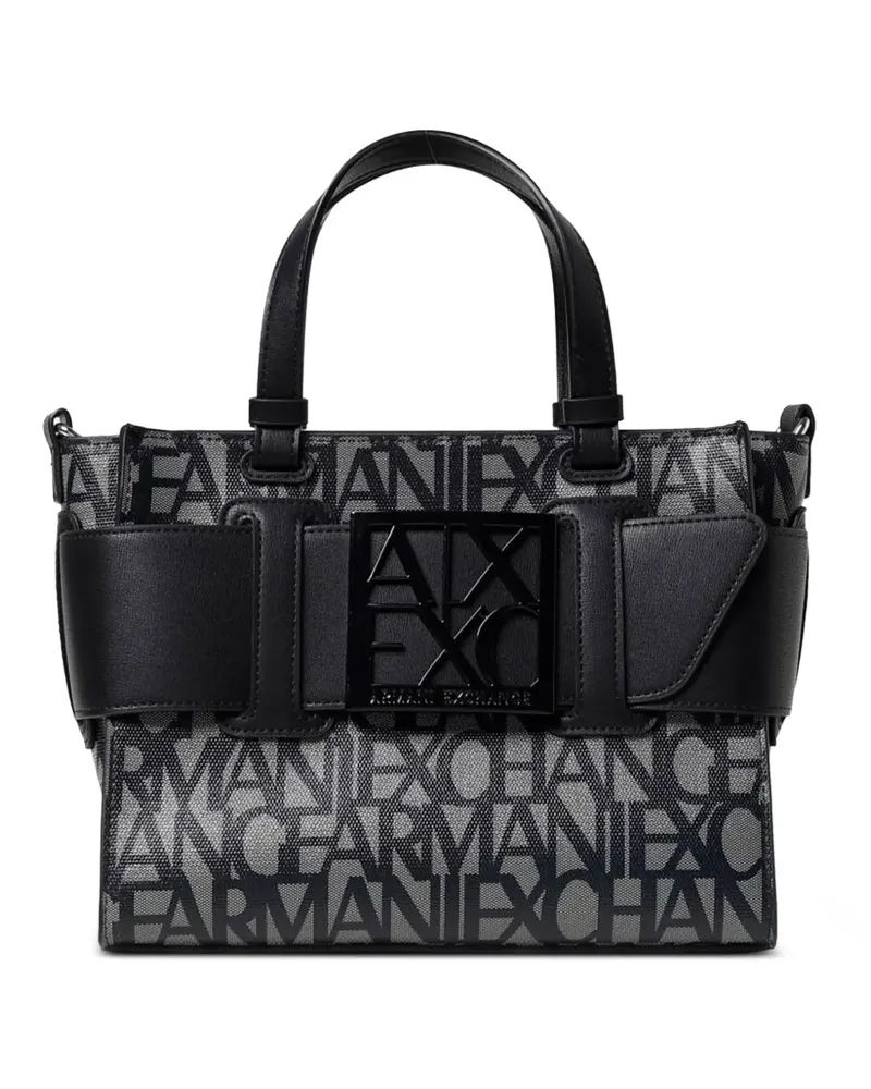 Armani Exchange Handtasche mit Logo-Schild - Schwarz Schwarz