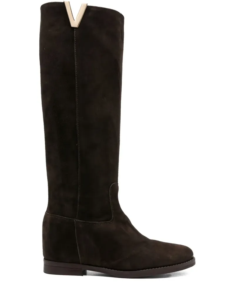 Julie Dee Kniehohe Stiefel aus Wildleder - Braun Braun