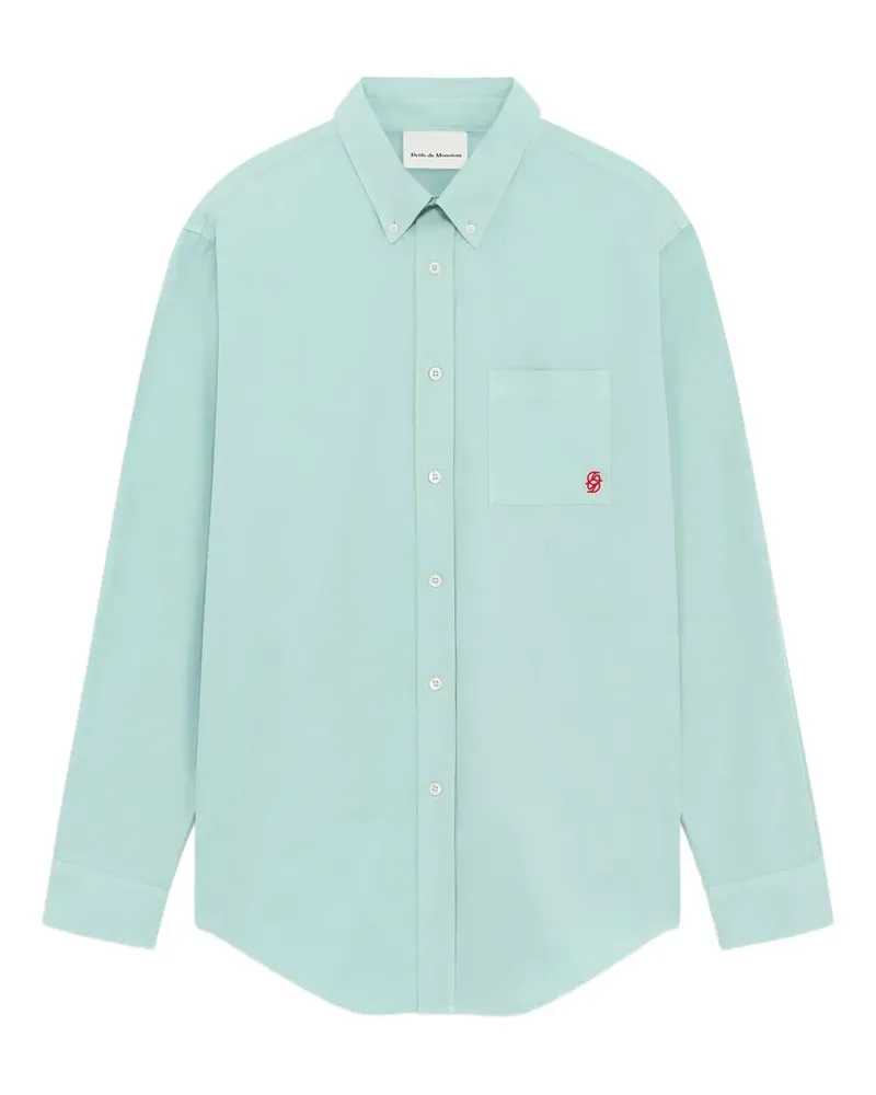 Drôle de Monsieur Hemd mit aufgestickter Tasche - Blau Blau