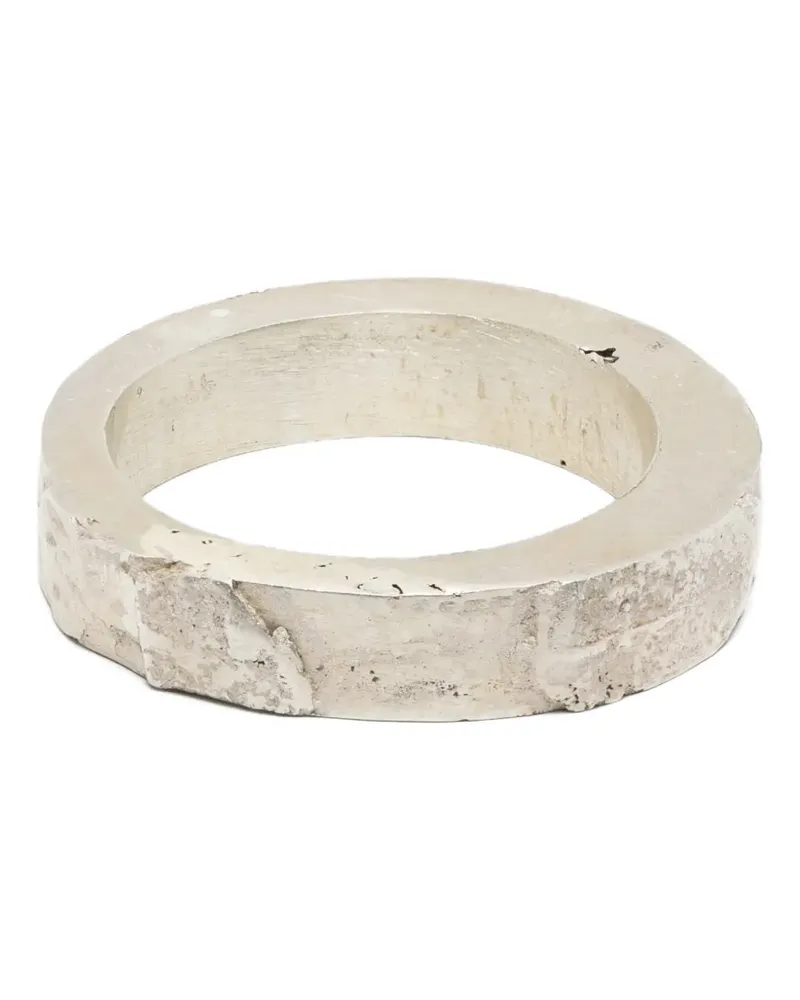 PAURA hammered-effect band ring - Silber Silber