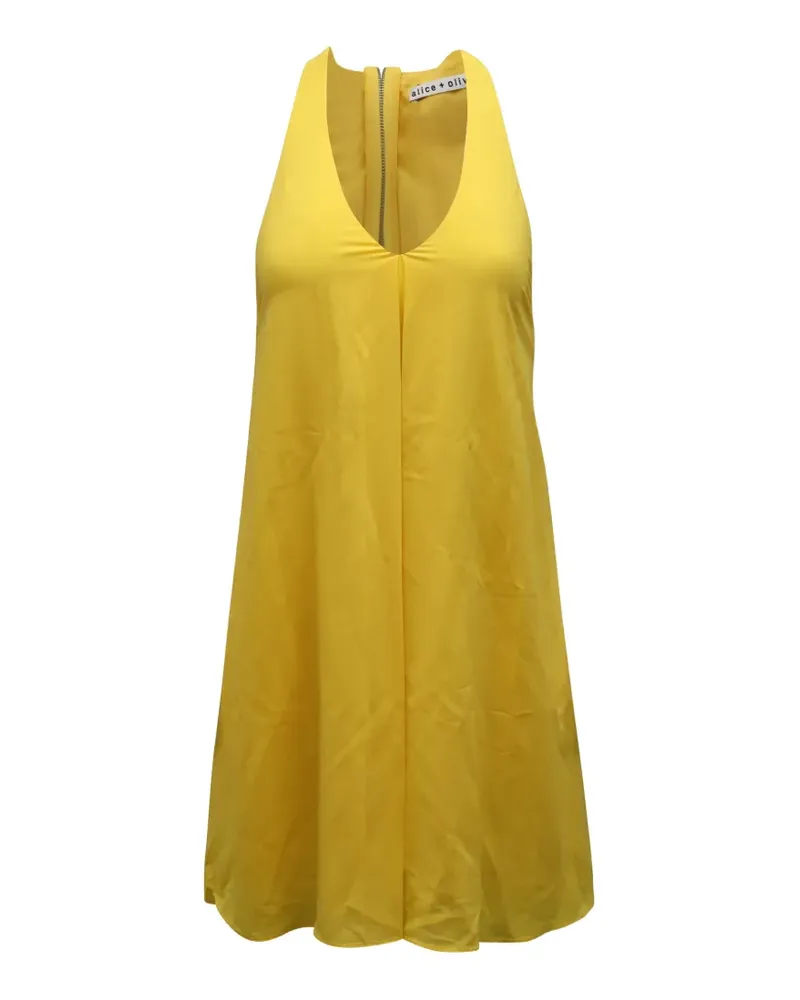 Alice + Olivia Neckholder-Minikleid mit Reißverschluss - Gelb Gelb