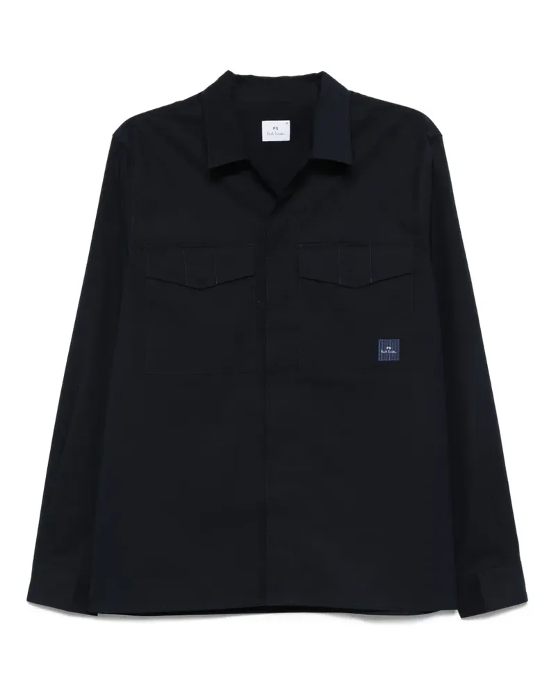 Paul Smith Hemd aus Baumwoll-Nylon mit Taschen - Blau Blau