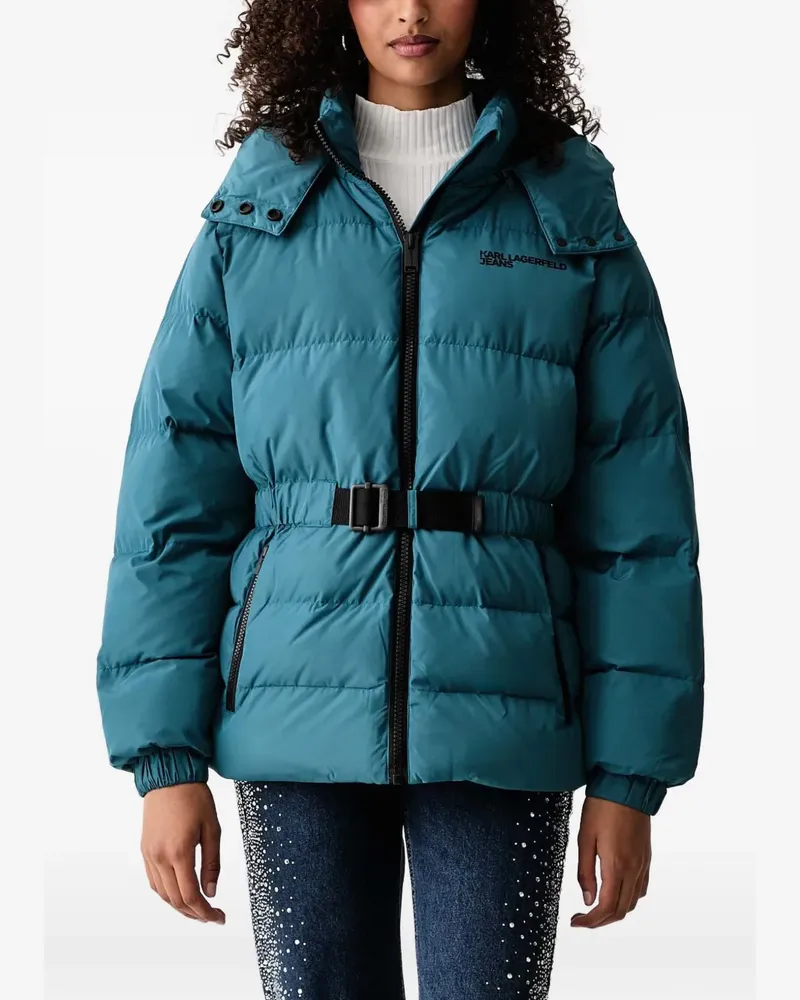 Karl Lagerfeld belted puffer jacket - Blau Blau