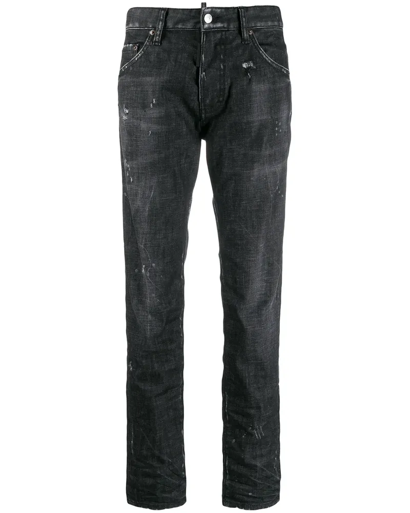 Dsquared2 Distressed-Jeans mit geradem Bein - Schwarz Schwarz