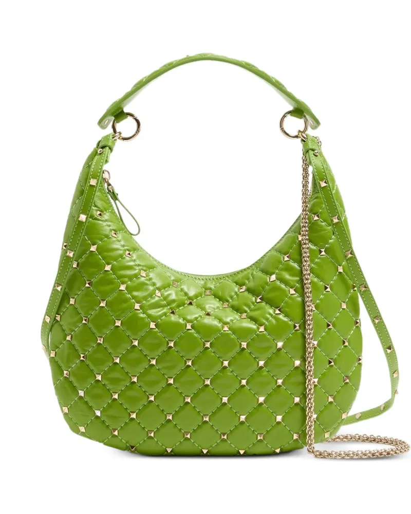 Valentino Garavani Rockstud Spike Schultertasche aus Kalbsleder - Grün Grün