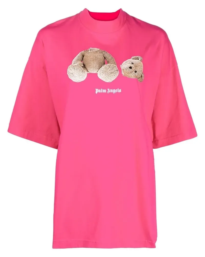 Palm Angels T-Shirt mit Logo-Print - Rosa Rosa