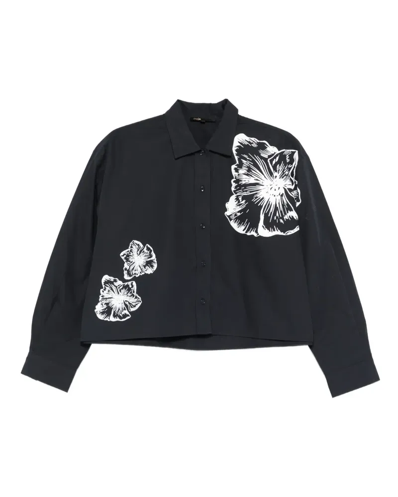 Maje Hemd mit Blumen-Print - Blau Blau