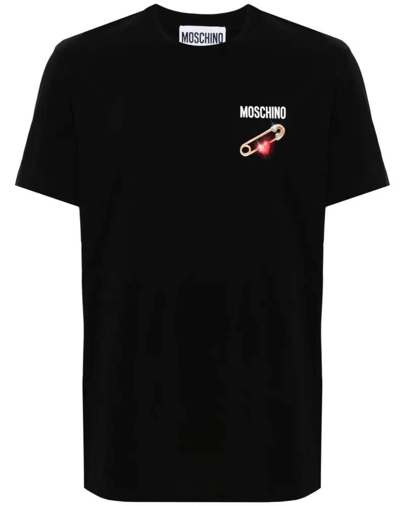 Moschino T-Shirt mit Stabstift-Print - Schwarz Schwarz