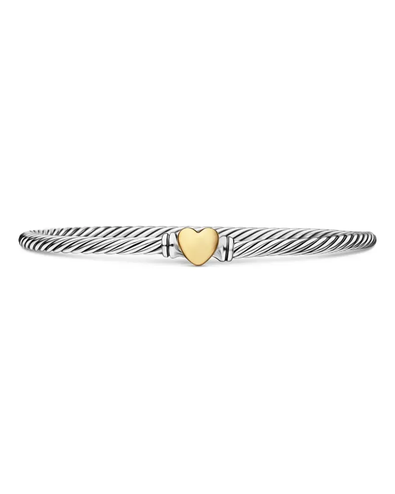 David Yurman 18kt Cable Collectibles Heart Rotgold- und Sterlingsilberarmband (3mm Silber