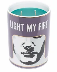 Ginori 1735 Kerze mit ""Light my Fire""-Print Violett