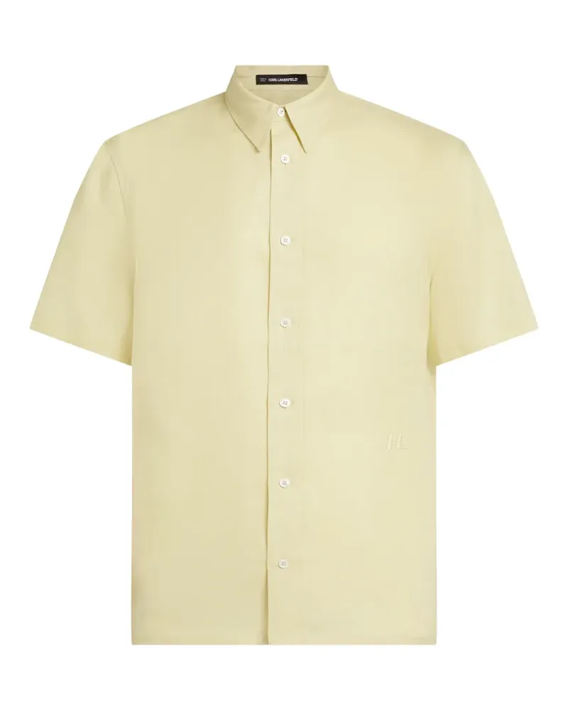 Karl Lagerfeld Leinenhemd mit Stickerei - Gelb Gelb