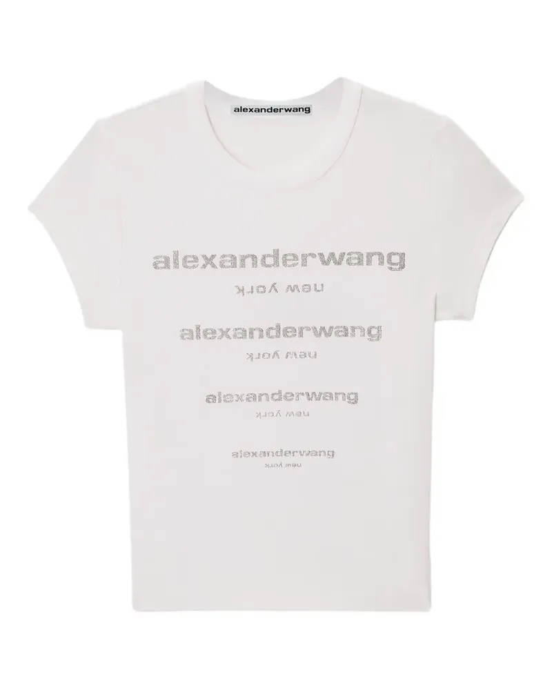 Alexander Wang T-Shirt mit Hotfix-Logo - Weiß Weiß