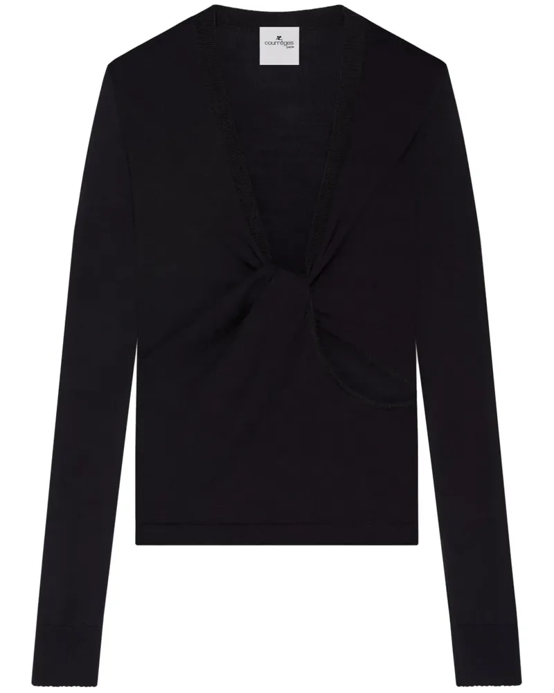 Courrèges Hemd mit Twist-Detail - Schwarz Schwarz