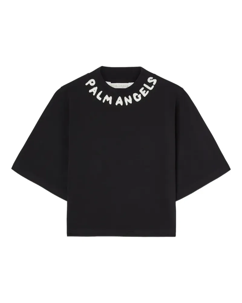 Palm Angels T-Shirt mit Seasonal-Logo - Schwarz Schwarz