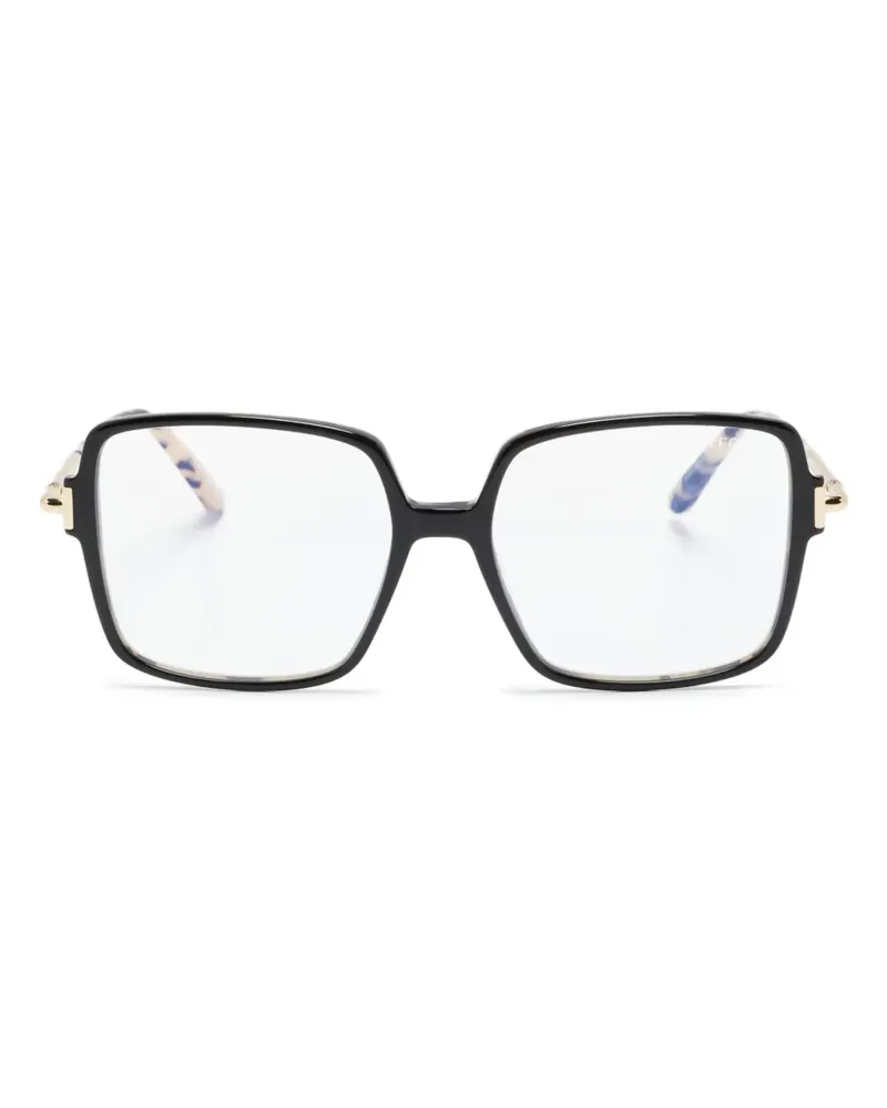 Tom Ford Eckige Brille in Schildpattoptik - Schwarz Schwarz