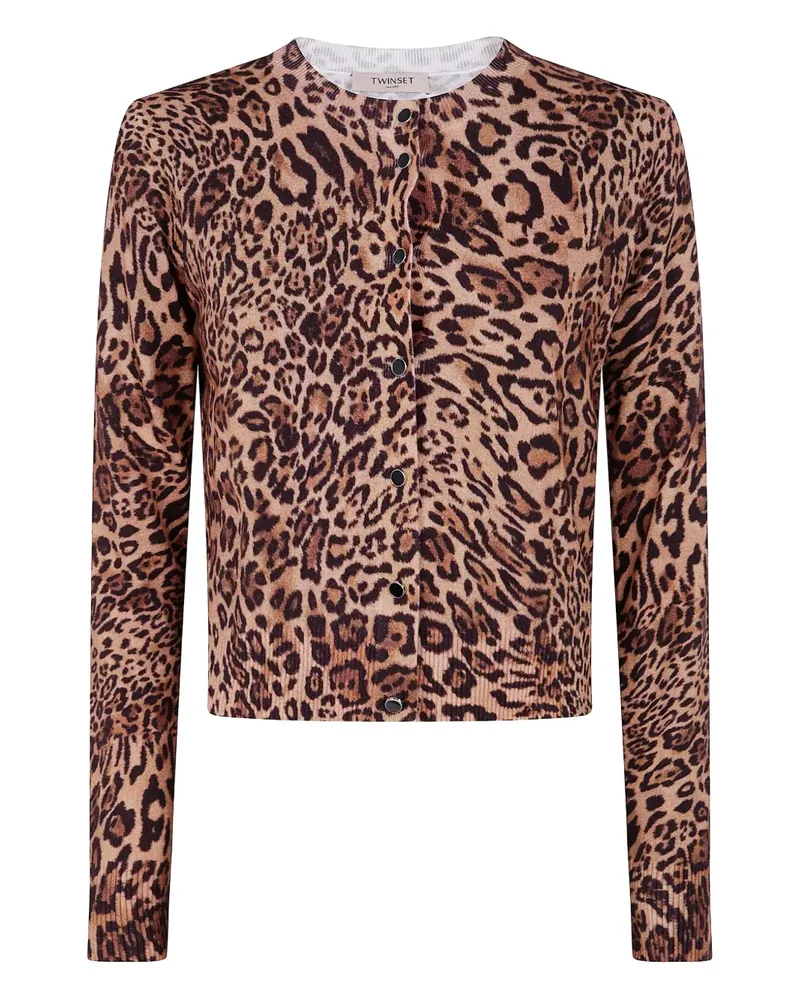 Twin-Set Cardigan mit Print - Braun Braun