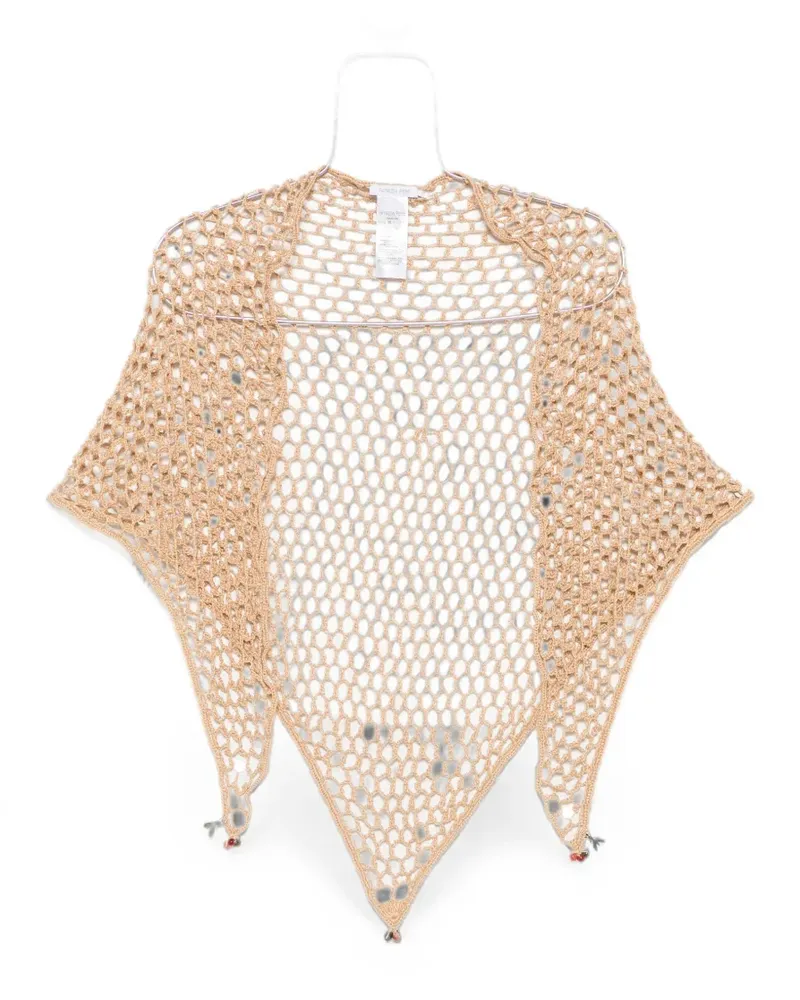 Patrizia Pepe crochet-knit pareo scarf - Nude Nude