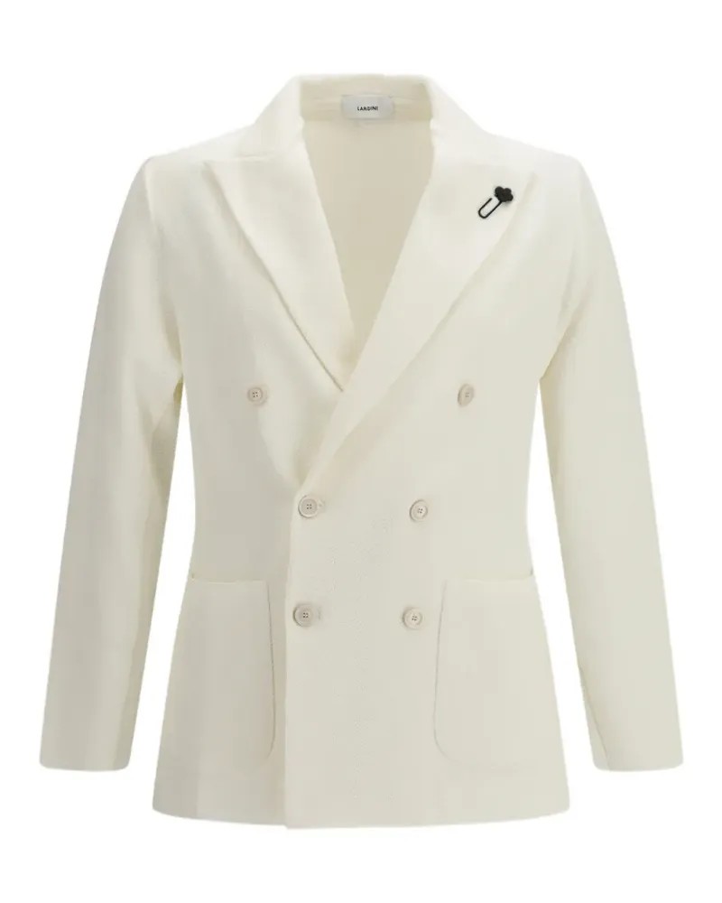 LARDINI double-breasted knit jacket - Weiß Weiß