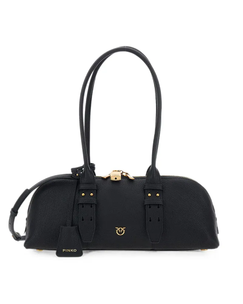 Pinko Großer Shopper aus Leder - Schwarz Schwarz